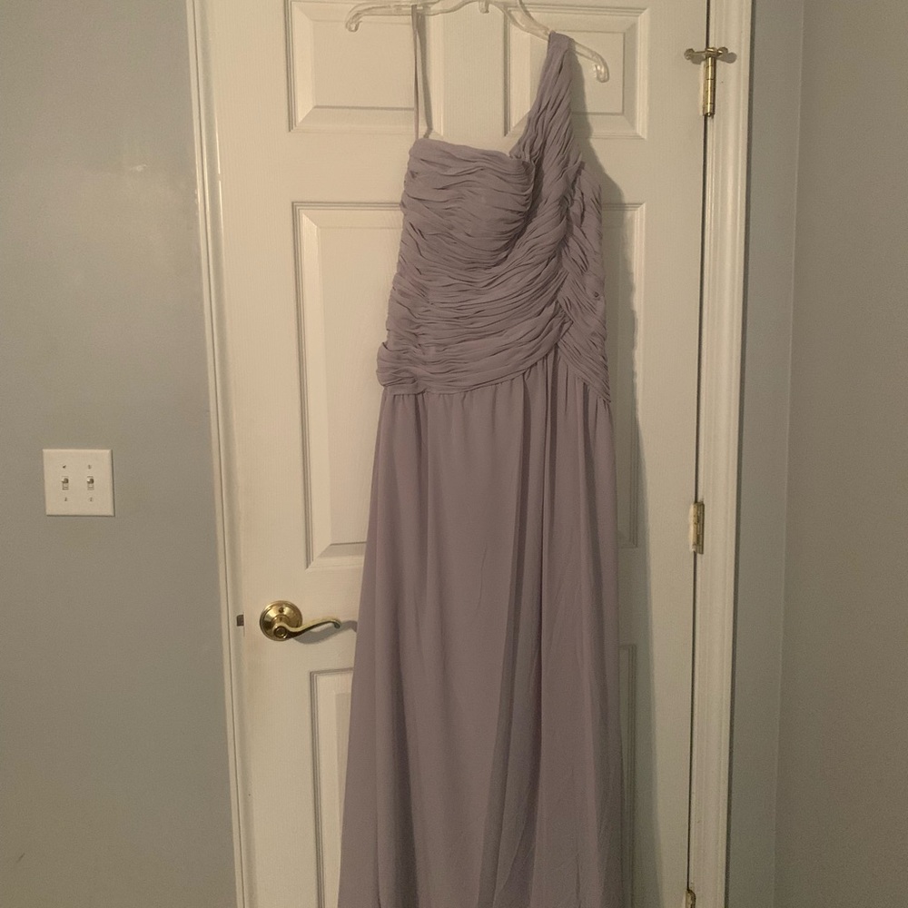 Elegant Grayish Lavender One-Shoulder Dress